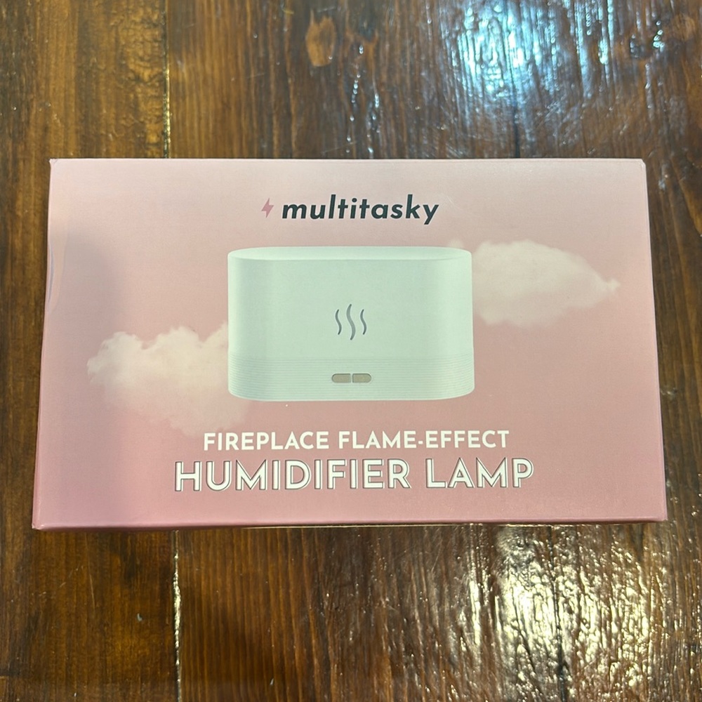 Multitasky Fireplace Flame-Effect Humidifier Lamp
